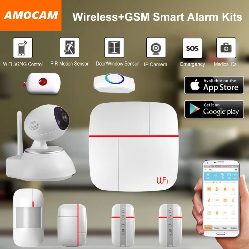Беспроводная система домашней сигнализации, Wi-Fi + GSM, управление через приложение, для IOS, Android, умная Домашняя безопасность с комплектами IP-камер
Беспроводная система домашней сигнализации, Wi-Fi + GSM, управление через приложение, для IOS, Android, умная Домашняя безопасность с комплектами IP-камер