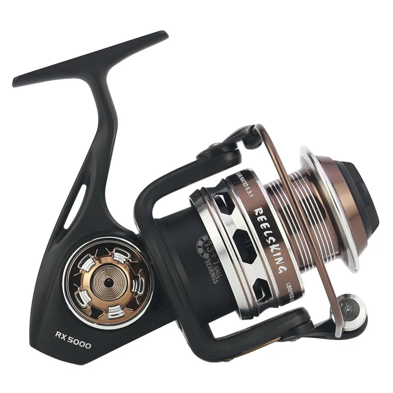 WOEN RX5000-9000 All metal Sea fishing Fish Wheel stainless steel 13+1BB Anti-seawater Carbon cloth brakes Spinning wheel | Спорт и