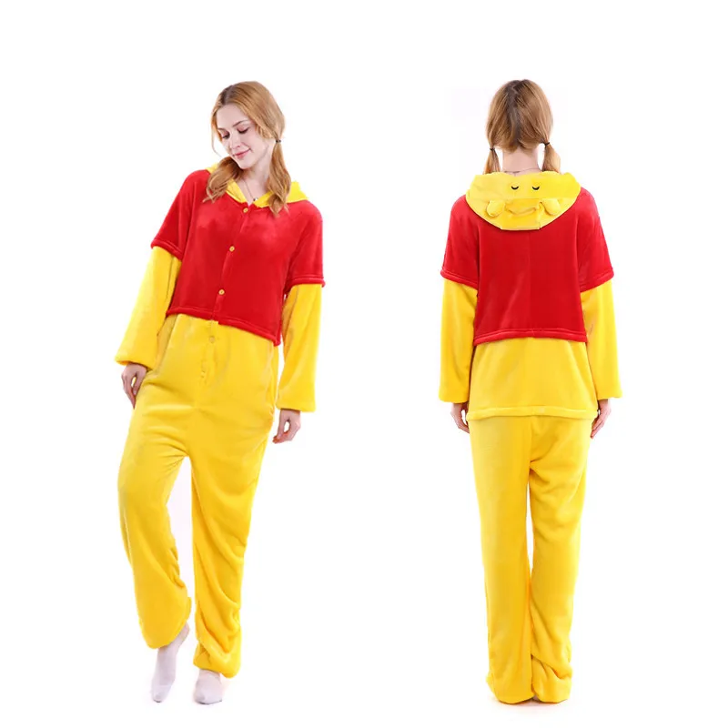 Adults Pajamas Women Flannel Sleepwear Unisex Cute Winnie Bear Cartoon Animal Pajama Set Hooded Pyjamas Kigurumi 
Adults Pajamas Women Flannel Sleepwear Unisex Cute Winnie Bear Cartoon Animal Pajama Set Hooded Pyjamas Kigurumi