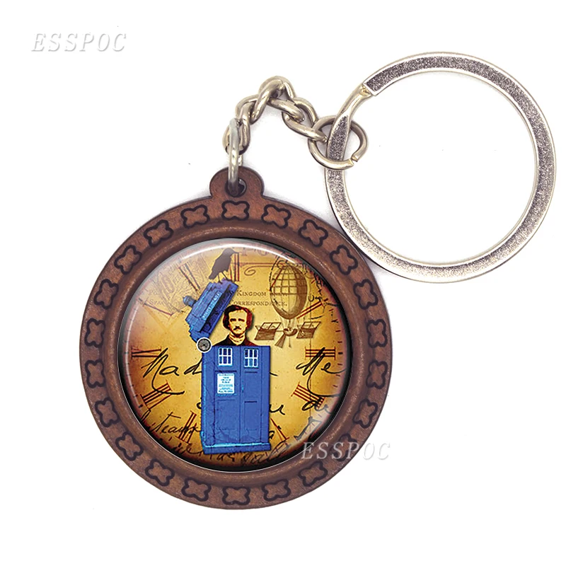 Распродажа деревянное кольцо для ключей Time Lord брелок с фигуркой тюленя Tardis &