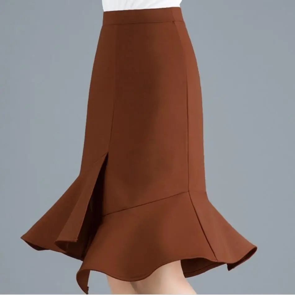 2022 spring autumn new high waist fishtail skirt package hip knee-length mermaid skirt women
2022 spring autumn new high waist fishtail skirt package hip knee-length mermaid skirt women