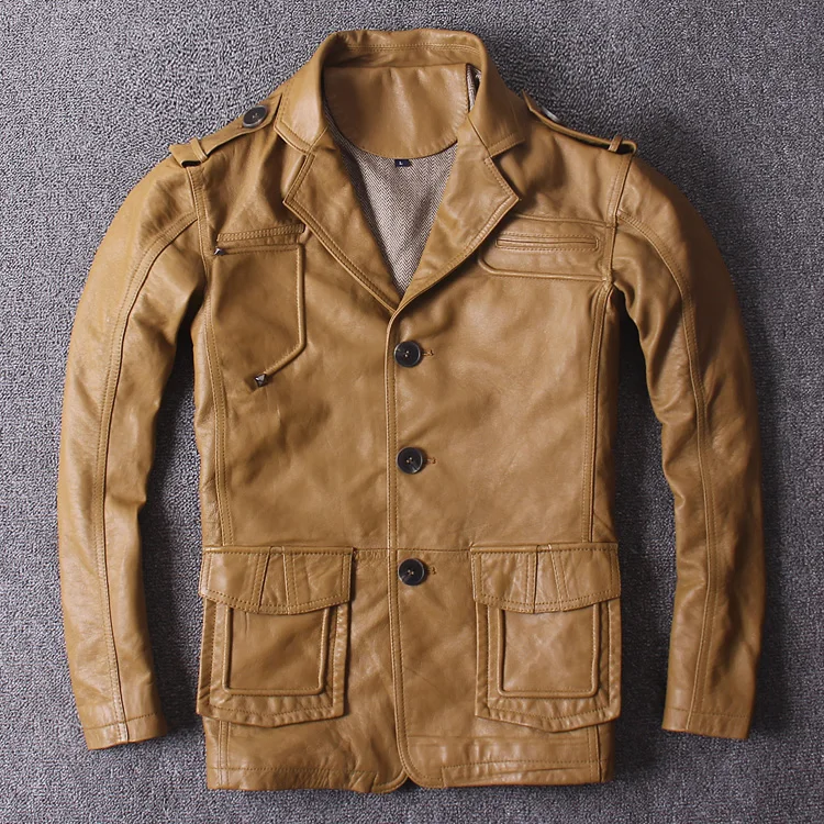 High quality men's genuine sheepskin lambskin leather coat casual short jacket for male spring autumn fall clothing plus size
High quality men's genuine sheepskin lambskin leather coat casual short jacket for male spring autumn fall clothing plus size