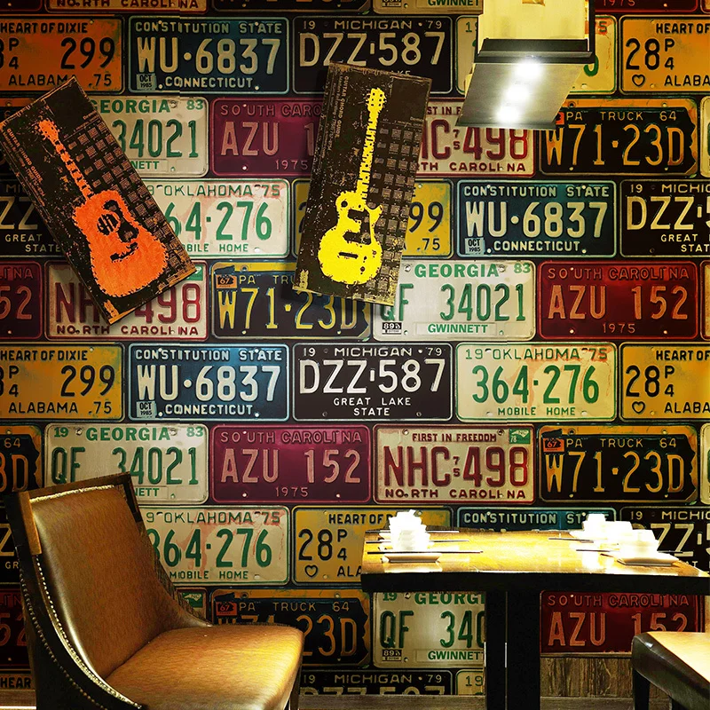 Creative Industrial Style 3D PVC Wallpaper Car License Plate Iron Sheet Retro Vinyl Wall Paper For Bar Restaurant KTV Background
Creative Industrial Style 3D PVC Wallpaper Car License Plate Iron Sheet Retro Vinyl Wall Paper For Bar Restaurant KTV Background
