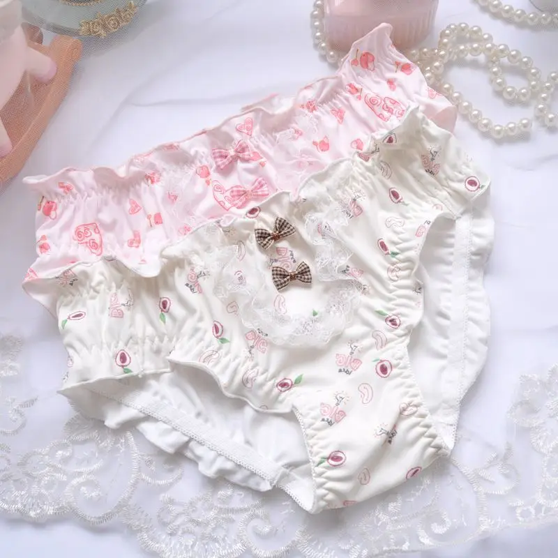 Milk Silk Ruffle Cute Lovely Sweet Women Underwear Princess Style Low Waist Lace Soft Female Panties Girl Breifs Lingerie
Milk Silk Ruffle Cute Lovely Sweet Women Underwear Princess Style Low Waist Lace Soft Female Panties Girl Breifs Lingerie