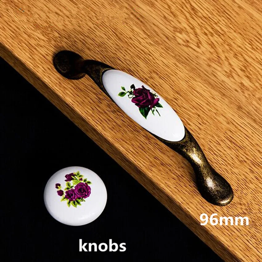 96mm Rustico rural Ceramic Drawer Knob Handle purple flower porcelain dresser kitchen cabinet furniture decoration bronze knob
96mm Rustico rural Ceramic Drawer Knob Handle purple flower porcelain dresser kitchen cabinet furniture decoration bronze knob