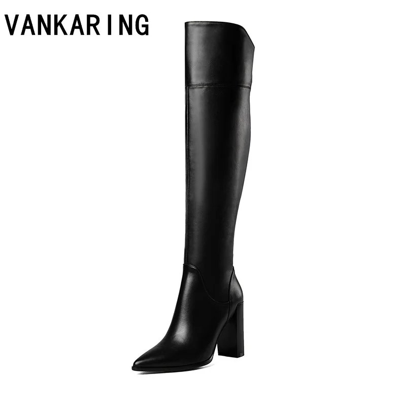 VANKARING winter shoes women's thigh high warm boots sexy over the knee boots fashion women boots black full leather long boots
VANKARING winter shoes women's thigh high warm boots sexy over the knee boots fashion women boots black full leather long boots
