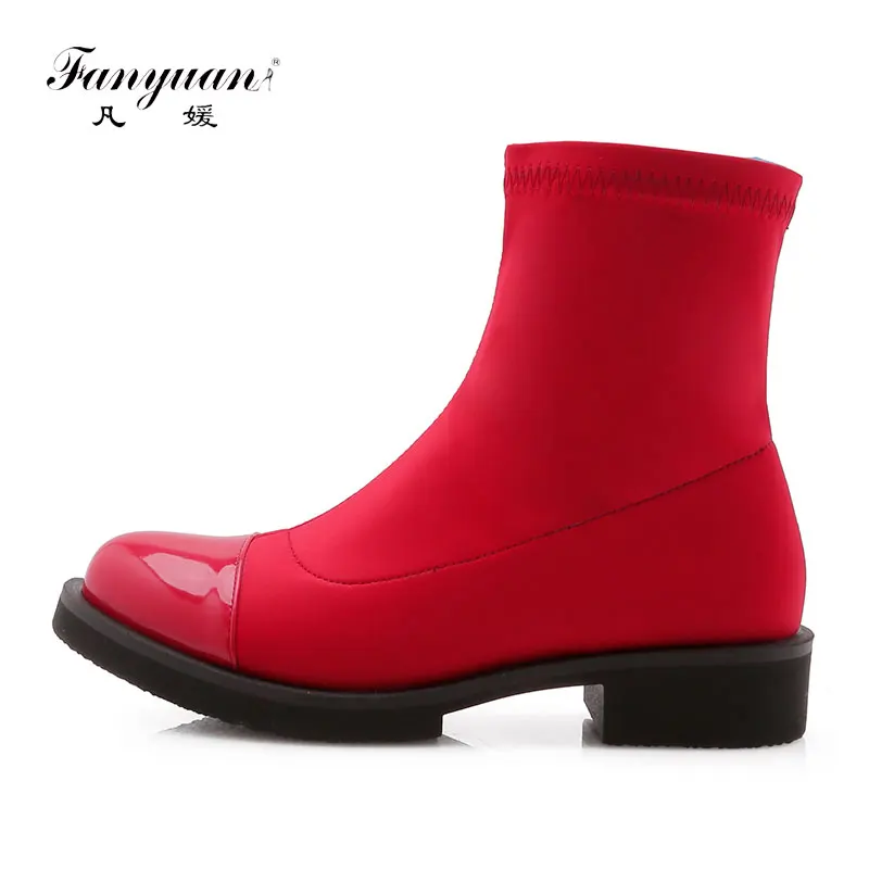 Fanyuan Shoes Women's Boots round Toe Yarn Elastic Ankle Boots Thick Heel High Heels Shoes Woman Female Socks Boots plus size 46
Fanyuan Shoes Women's Boots round Toe Yarn Elastic Ankle Boots Thick Heel High Heels Shoes Woman Female Socks Boots plus size 46