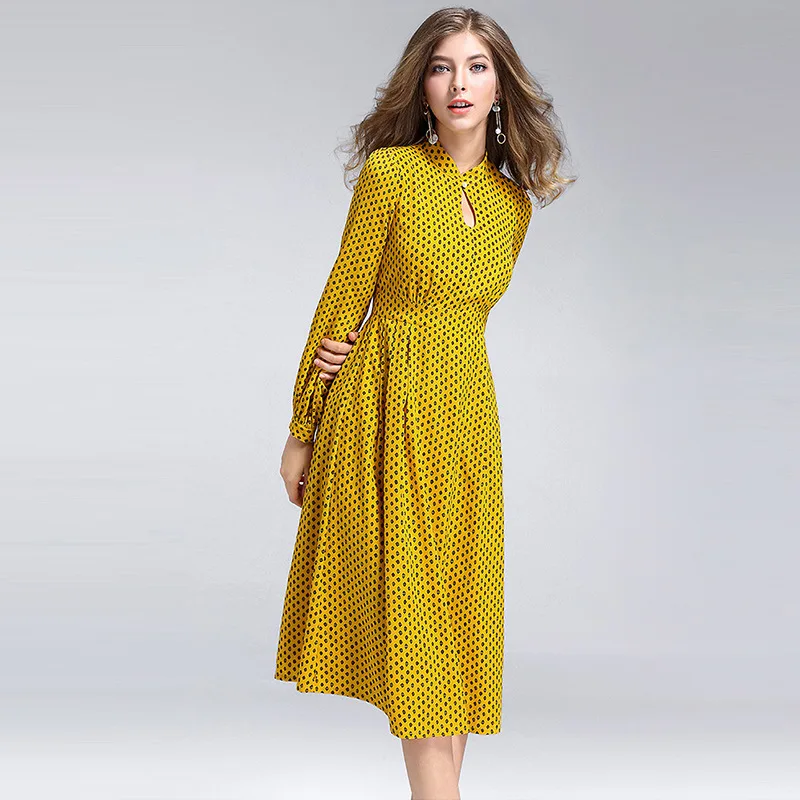 Lady autumn&winter women's bohemian skirt fashion wave point long sleeve high quality long dress casual party OL sexy dress
Lady autumn&winter women's bohemian skirt fashion wave point long sleeve high quality long dress casual party OL sexy dress