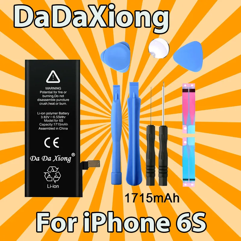 Original Da Da Xiong Battery For iPhone 6S 6GS 1715mAh Real Capacity With Machine Tools Kit Replacement Batteries
Original Da Da Xiong Battery For iPhone 6S 6GS 1715mAh Real Capacity With Machine Tools Kit Replacement Batteries