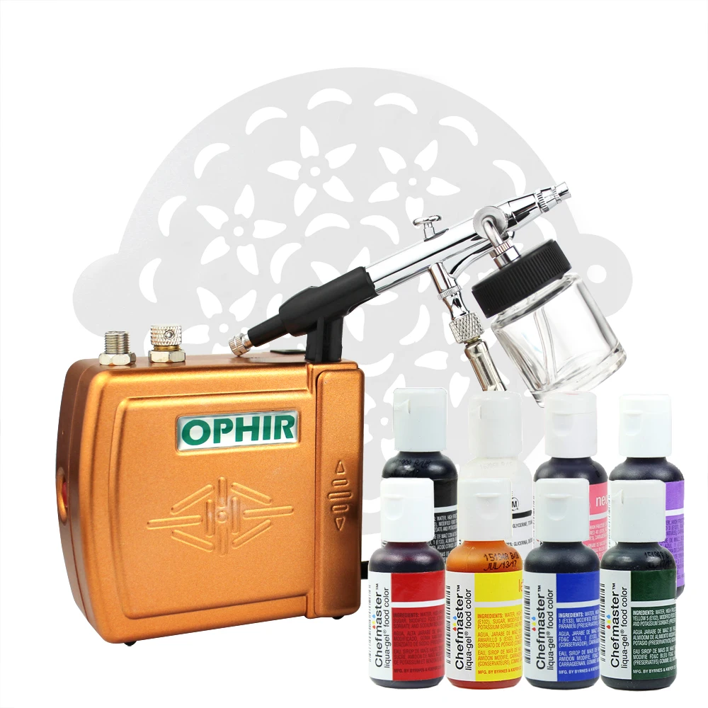 OPHIR Aibrush Kit for Cake Decoration Fondant Cake Decorating Tools with Cake Stencil Food Coloring Edible Pigments OP-CA001
OPHIR Aibrush Kit for Cake Decoration Fondant Cake Decorating Tools with Cake Stencil Food Coloring Edible Pigments OP-CA001