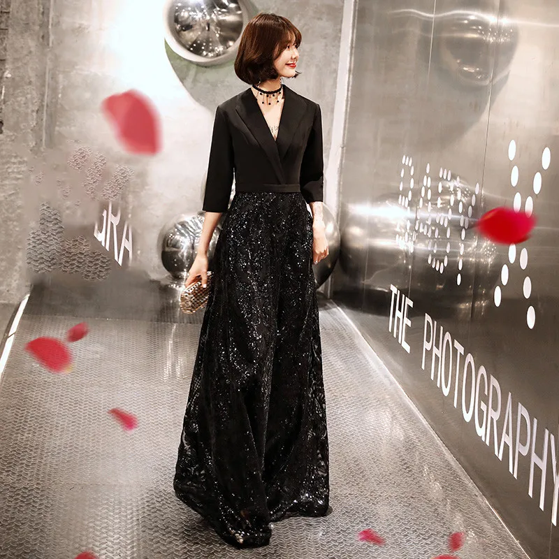 2019 Half Sleeve Evening Dresses Elegant Long Formal Party Prom Gown Sequined Black Special Occasion Dress LYFY120
2019 Half Sleeve Evening Dresses Elegant Long Formal Party Prom Gown Sequined Black Special Occasion Dress LYFY120
