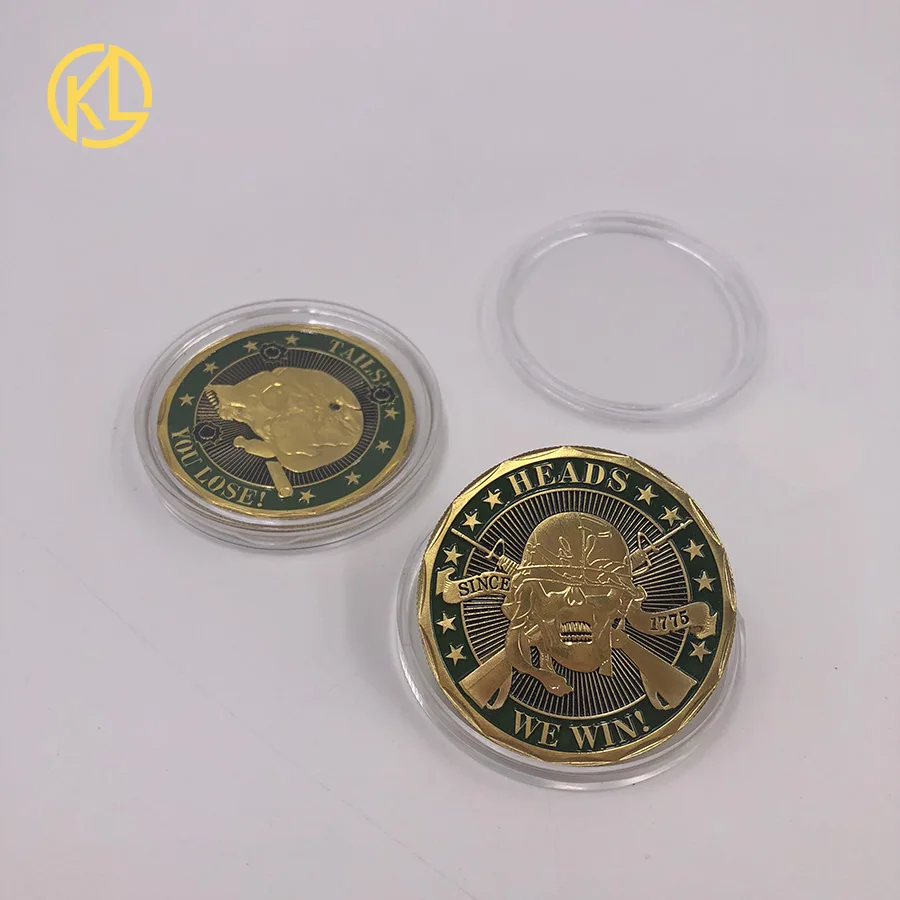 1 pc CO018 High Quality Heads We Win Tails You Lose Skull Gold Plated Coin Commemorative Challenge Coins for gift and souvenir
1 pc CO018 High Quality Heads We Win Tails You Lose Skull Gold Plated Coin Commemorative Challenge Coins for gift and souvenir