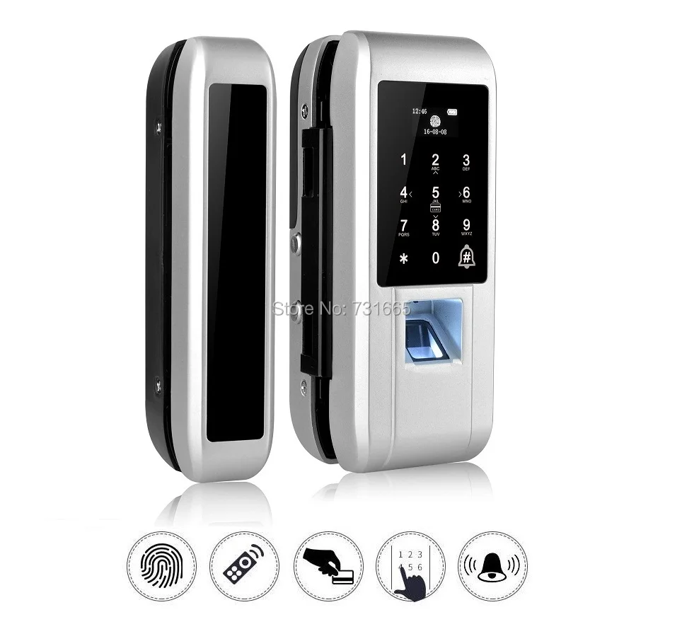Стеклянный замок отпечатков пальцев цифровой электронный дверной для дома
