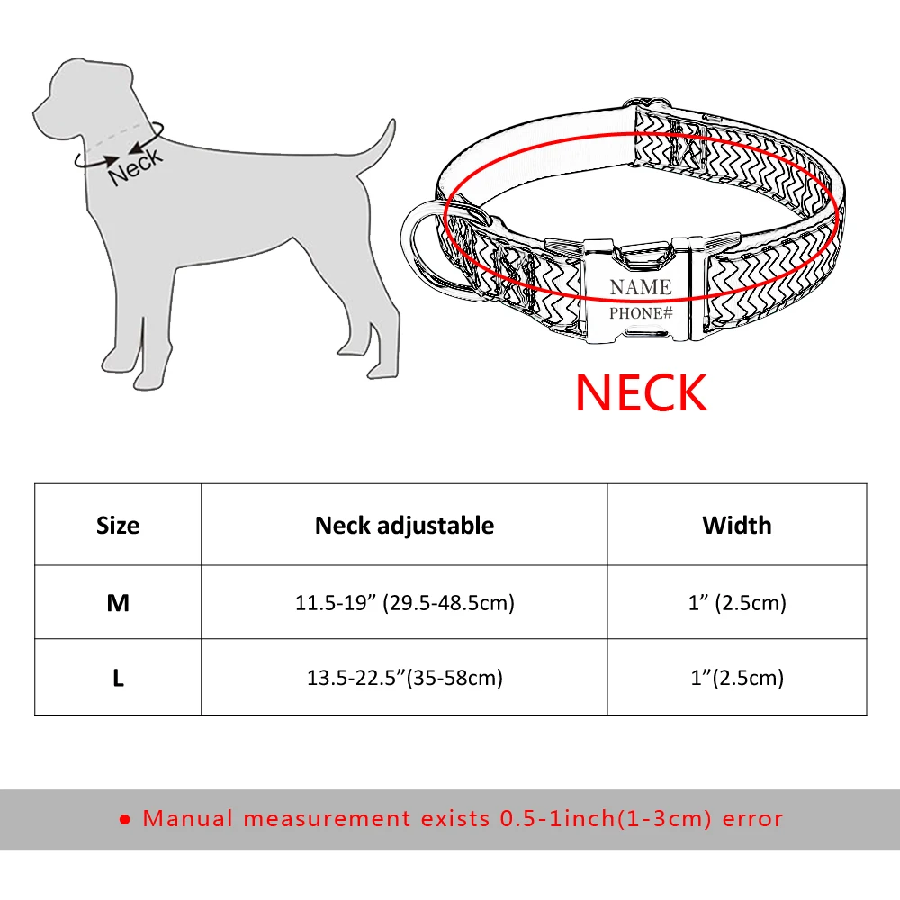 Ошейник для собак с нейлоновой гравировкой индивидуальный идентификационный