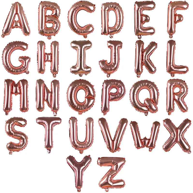 16 inch Rose Gold Alphabet Letter Foil Balloons Happy Birthday Party Wedding Decorations Number Balloons Silver Blue Pink Ball
16 inch Rose Gold Alphabet Letter Foil Balloons Happy Birthday Party Wedding Decorations Number Balloons Silver Blue Pink Ball