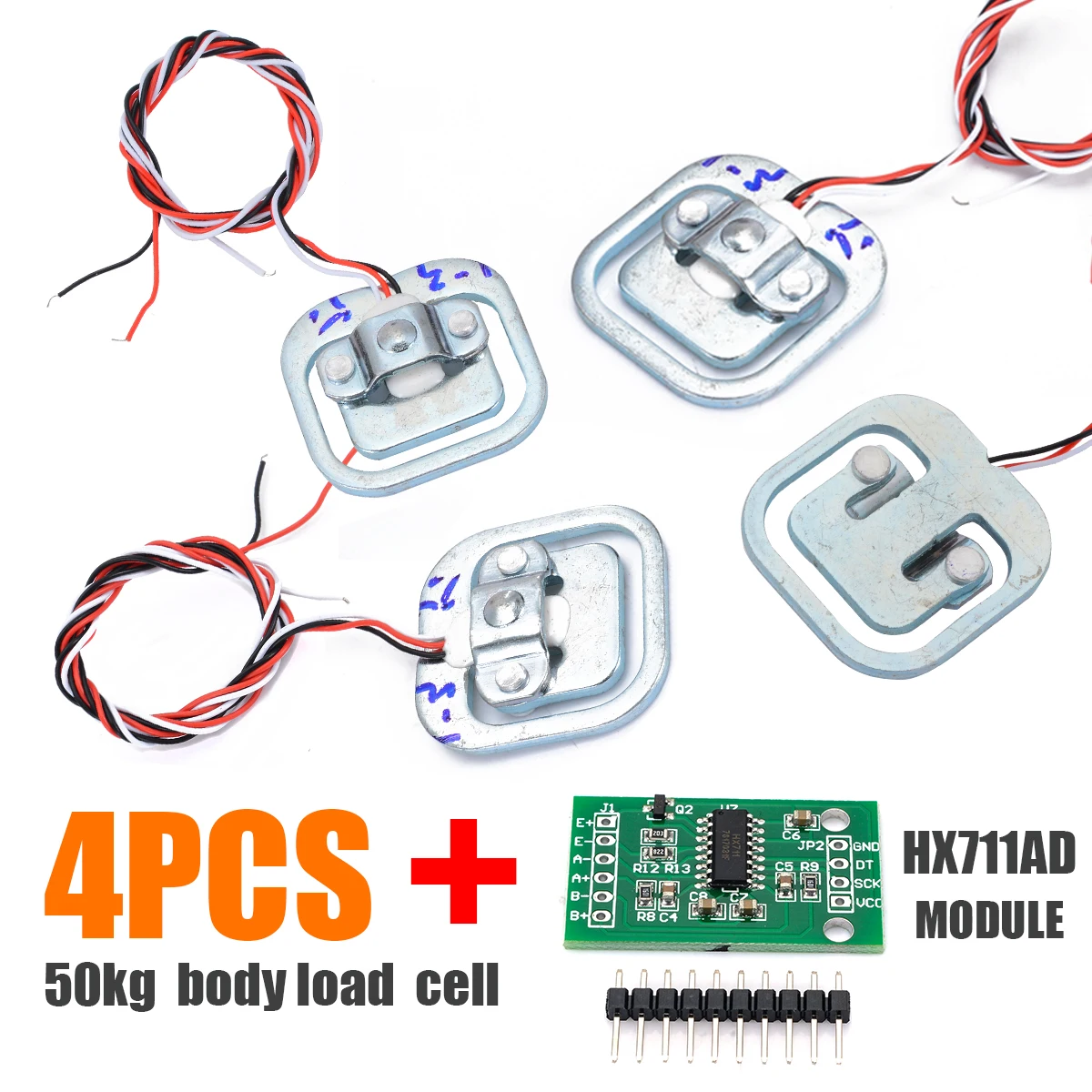 4pcs 50KG Digital Scale Load Cell Weight Sensor Resistance Strain Half-bridge Sensor HX711 AD Module Pressure Sensor Measurement
4pcs 50KG Digital Scale Load Cell Weight Sensor Resistance Strain Half-bridge Sensor HX711 AD Module Pressure Sensor Measurement