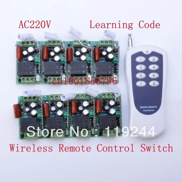 220V 8CH Radio RF Wireless Remote Control Switch Receiver& transmitter Learning Codelight lamp LED ON OFF Output Adjusted mini
220V 8CH Radio RF Wireless Remote Control Switch Receiver& transmitter Learning Codelight lamp LED ON OFF Output Adjusted mini