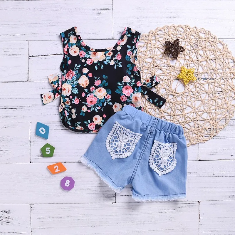 Toddler Casual Outfits Set Kids Baby Clothes Girls Outfit Sleeveless Floral Print T-shirt Tops+Denim Short Pants
Toddler Casual Outfits Set Kids Baby Clothes Girls Outfit Sleeveless Floral Print T-shirt Tops+Denim Short Pants