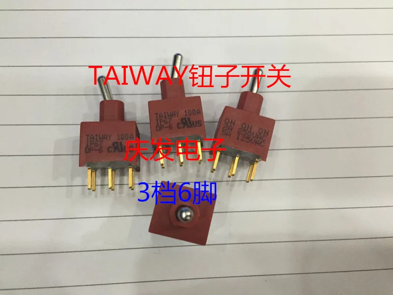 Import TAIWAY toggle switch WDP6-T2B4M2GE 6 feet 3 gear gold-plated feet IP67 waterproof and dustproof
Import TAIWAY toggle switch WDP6-T2B4M2GE 6 feet 3 gear gold-plated feet IP67 waterproof and dustproof