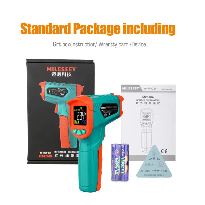 Mileseey Non-contact Infrared Thermometer Digital Temperature Measurement IR Laser Thermometer
Mileseey Non-contact Infrared Thermometer Digital Temperature Measurement IR Laser Thermometer