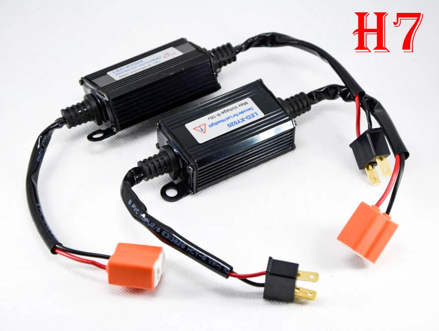 

2PCS H7 Auto LED Headlight Kit Decoder Car Warning Error Free Canbus Canceler Load Resistor Anti-Hyper Flashing Blinking 9-16V