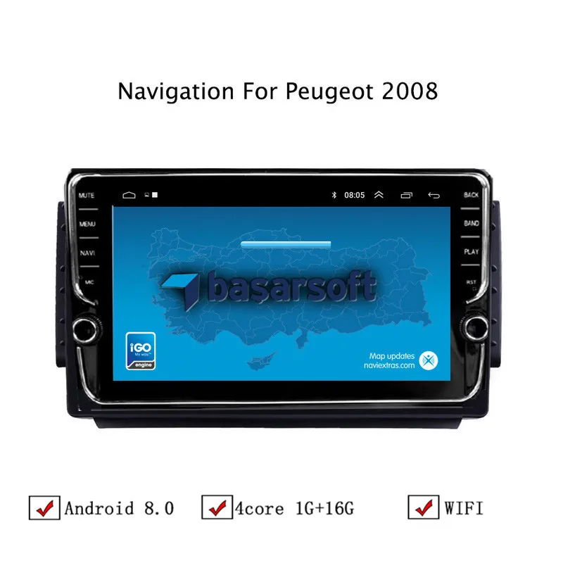9 "Android 8 1 автомобильный gps навигатор для peugeot 2008 радиоприемник стерео головное