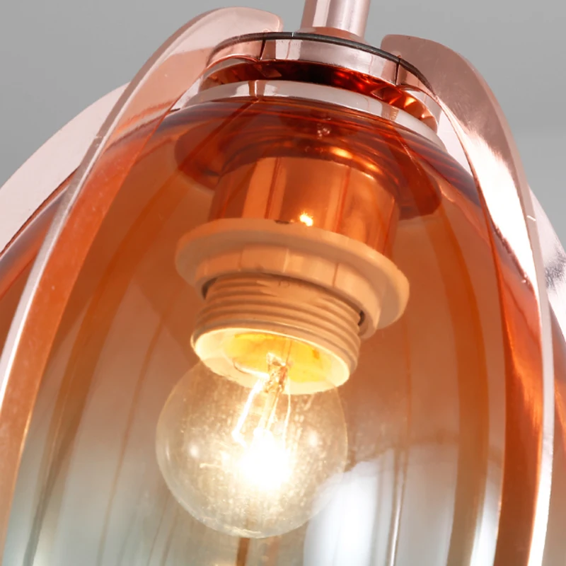 Nordic creative rose golden single head LED pendant lamp modern minimalist restaurant decoration stained glass E27 lighting
Nordic creative rose golden single head LED pendant lamp modern minimalist restaurant decoration stained glass E27 lighting