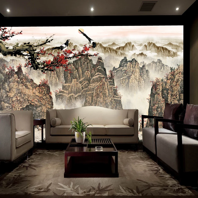 Beibehang mural wallpaper decoration mountain landscape flowers and birds living room TV background wallpaperr 3d wall paper
Beibehang mural wallpaper decoration mountain landscape flowers and birds living room TV background wallpaperr 3d wall paper