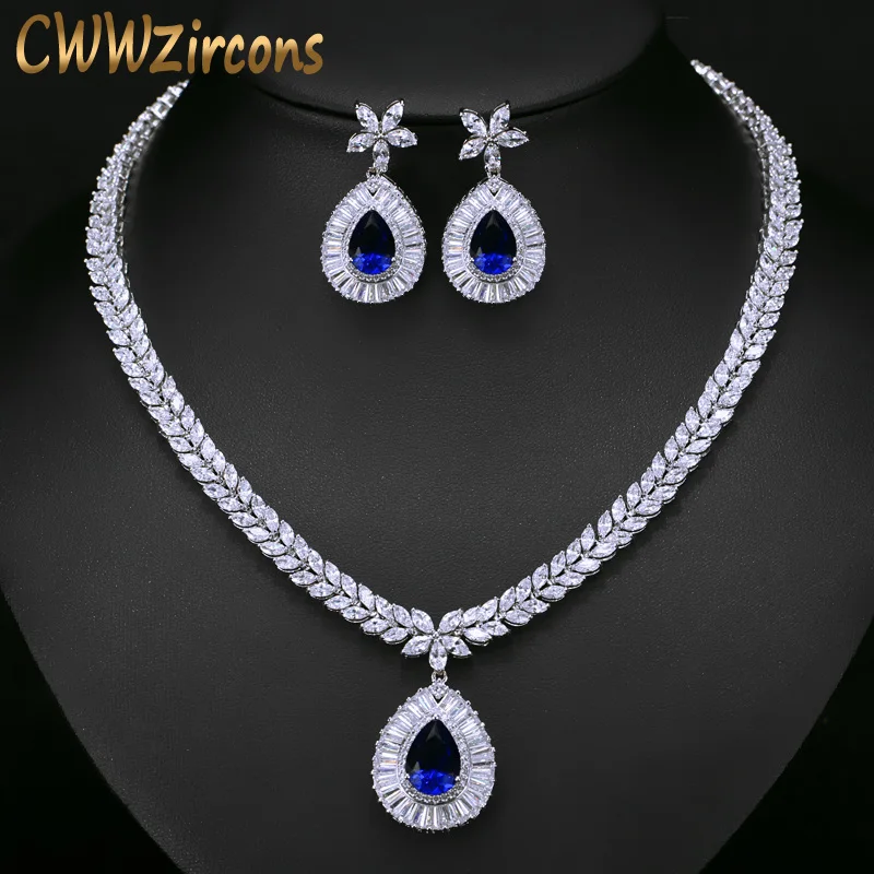 CWWZircons High Quality White Gold Color Cubic Zirconia Paved Big Water Drop Bridal Wedding Necklace And Earring Set T274
CWWZircons High Quality White Gold Color Cubic Zirconia Paved Big Water Drop Bridal Wedding Necklace And Earring Set T274