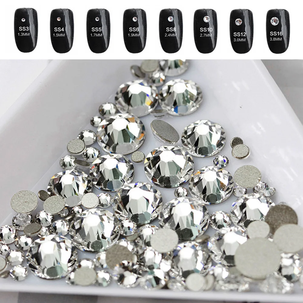 Mix Size 1440pcs 2000NoHF Crystal Flat Back Non Hotfix Glitter Nail Stones DIY 3d Nail Art Rhinestone Phones Decorations
Mix Size 1440pcs 2000NoHF Crystal Flat Back Non Hotfix Glitter Nail Stones DIY 3d Nail Art Rhinestone Phones Decorations