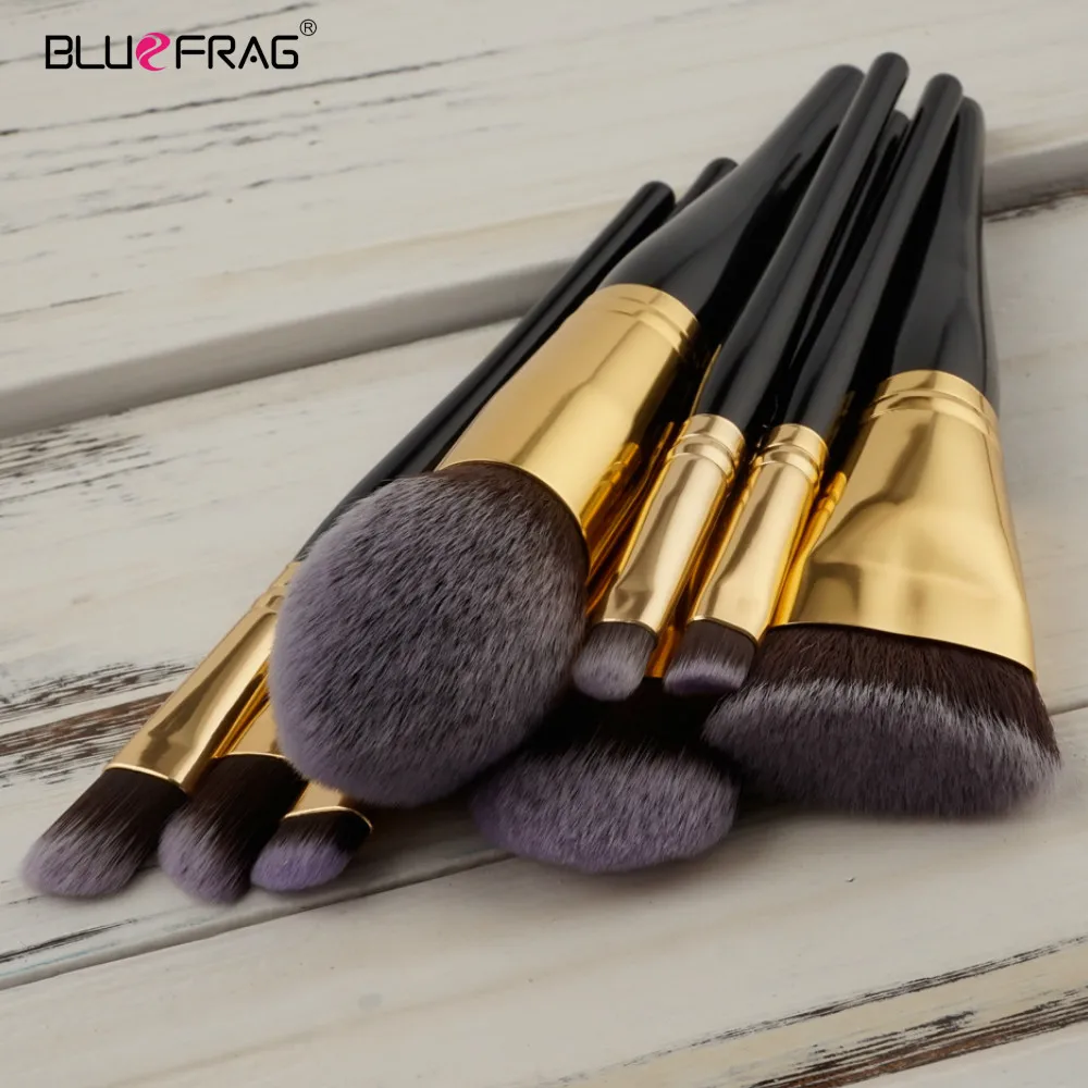 

BLUEFRAG 8 шт. брендовые кисти для макияжа Кабуки кисть для пудры набор кистей для макияжа Профессиональный набор для растушевки теней для век ...