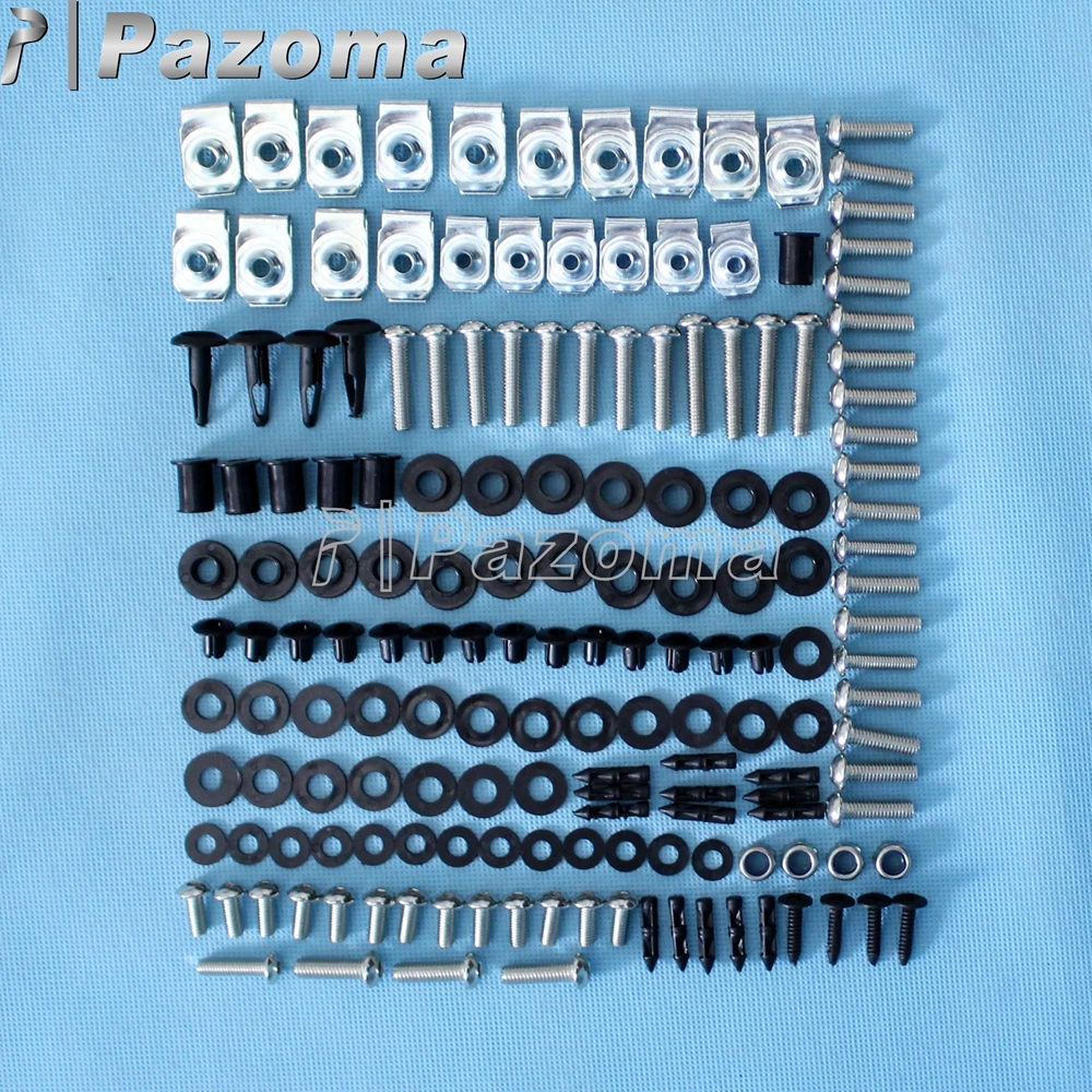 147 Pieces Motorcycle Fairing Bolt Kits Body Fastener Clip Nuts Complete Bodywork Screw For Yamaha YZF-R1 YZF R1 2004 2005 2006
147 Pieces Motorcycle Fairing Bolt Kits Body Fastener Clip Nuts Complete Bodywork Screw For Yamaha YZF-R1 YZF R1 2004 2005 2006
