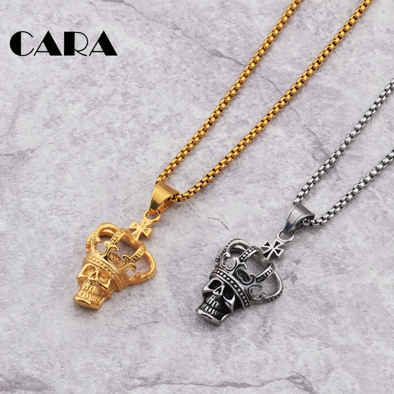 2019 New Plated 316L stainless steel crown skull men necklace & pendant fashion Gold color hip hop punk necklace men CAGF0363
2019 New Plated 316L stainless steel crown skull men necklace & pendant fashion Gold color hip hop punk necklace men CAGF0363