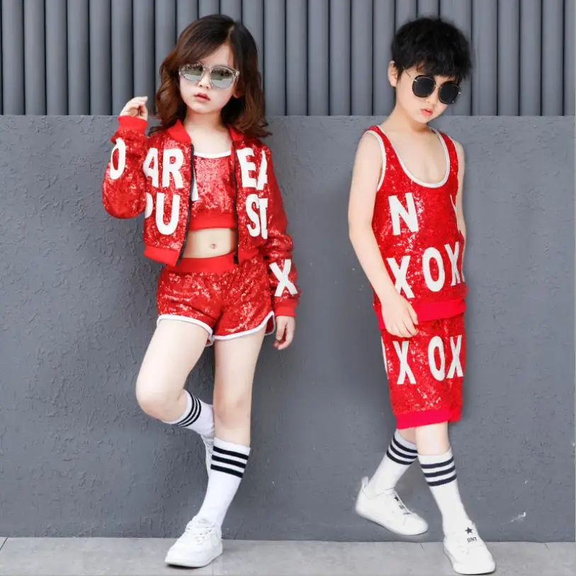 Children sequins jazz Hip-Hop dance competition costume jackets sets tops shorts for girl and boys kids outifits clothes ws229
Children sequins jazz Hip-Hop dance competition costume jackets sets tops shorts for girl and boys kids outifits clothes ws229