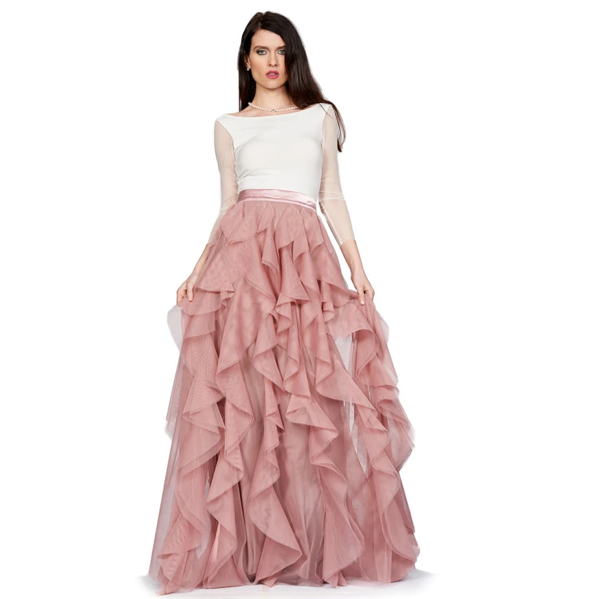 Saia Faldas Lolita Rose Pink Long Skirts Ruffles Tiered Long Tulle Skirt For Women Ruched Zipper Vintage Female Tutu Skirt 2017
Saia Faldas Lolita Rose Pink Long Skirts Ruffles Tiered Long Tulle Skirt For Women Ruched Zipper Vintage Female Tutu Skirt 2017