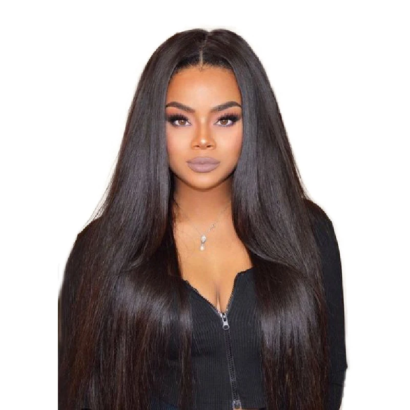 Deep Part 13x6 Lace Frontal Wig Silky Straight Brazilian Human Hair Remy 250% Density Pre Plucked Full Ever Beauty | Шиньоны и парики