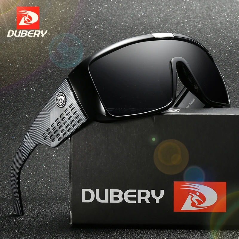 Мужские солнцезащитные очки DUBERY цельные в ретро-стиле с отражающим покрытием