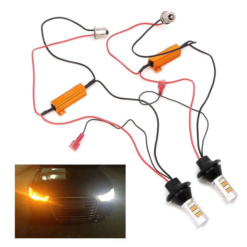 2pcs Car Turn Signal Lights BAU15S 2835 42LED 50W Dual Color Canbus LED White Amber Daytime Running Light DRL Kit LED Turn Lamp
2pcs Car Turn Signal Lights BAU15S 2835 42LED 50W Dual Color Canbus LED White Amber Daytime Running Light DRL Kit LED Turn Lamp