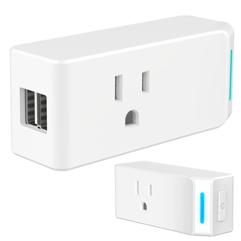 WI-FI умная розетка встроенный двойной 2.4A Порты usb 2 Зарядка через usb станции Управление отовсюду работать для Alexa и Google Управление
WI-FI умная розетка встроенный двойной 2.4A Порты usb 2 Зарядка через usb станции Управление отовсюду работать для Alexa и Google Управление