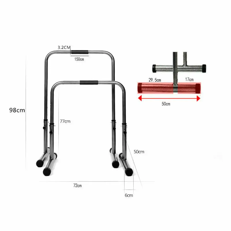 Multi-functional Fitness Station Stabilizer Dip Stands, 4 Grade Adjust Height Parallel Bars, Max User Weight 440LBS/200KG
Multi-functional Fitness Station Stabilizer Dip Stands, 4 Grade Adjust Height Parallel Bars, Max User Weight 440LBS/200KG