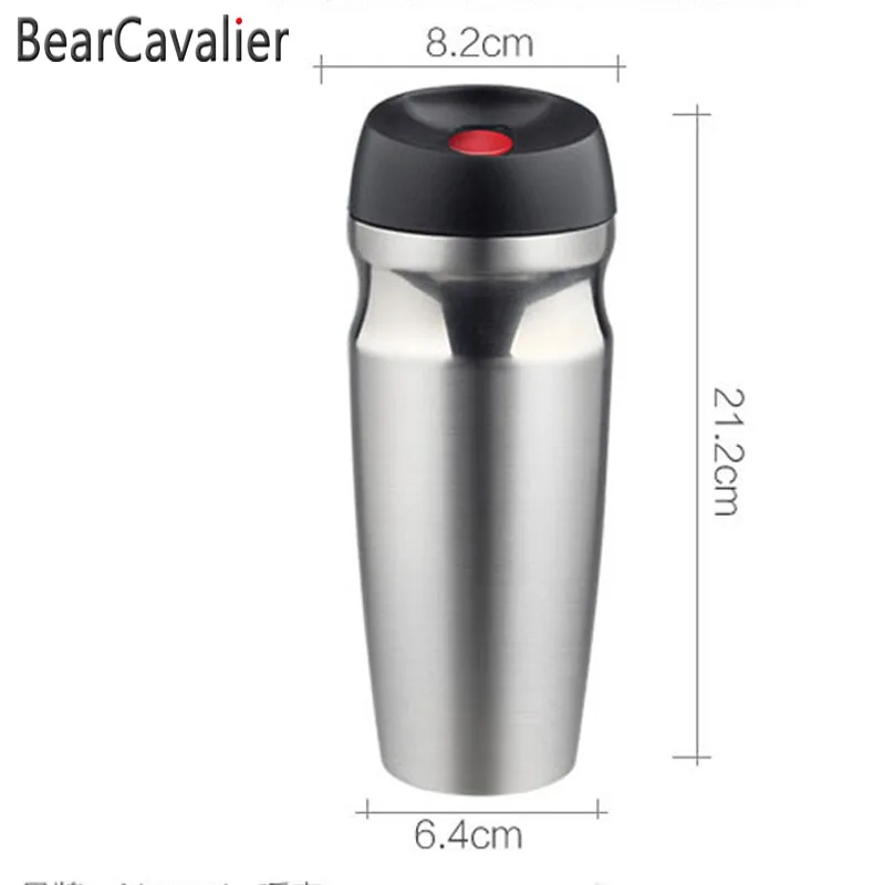 BearCavalier термос кружка из нержавеющей стали Термокружка для путешествий кофейная