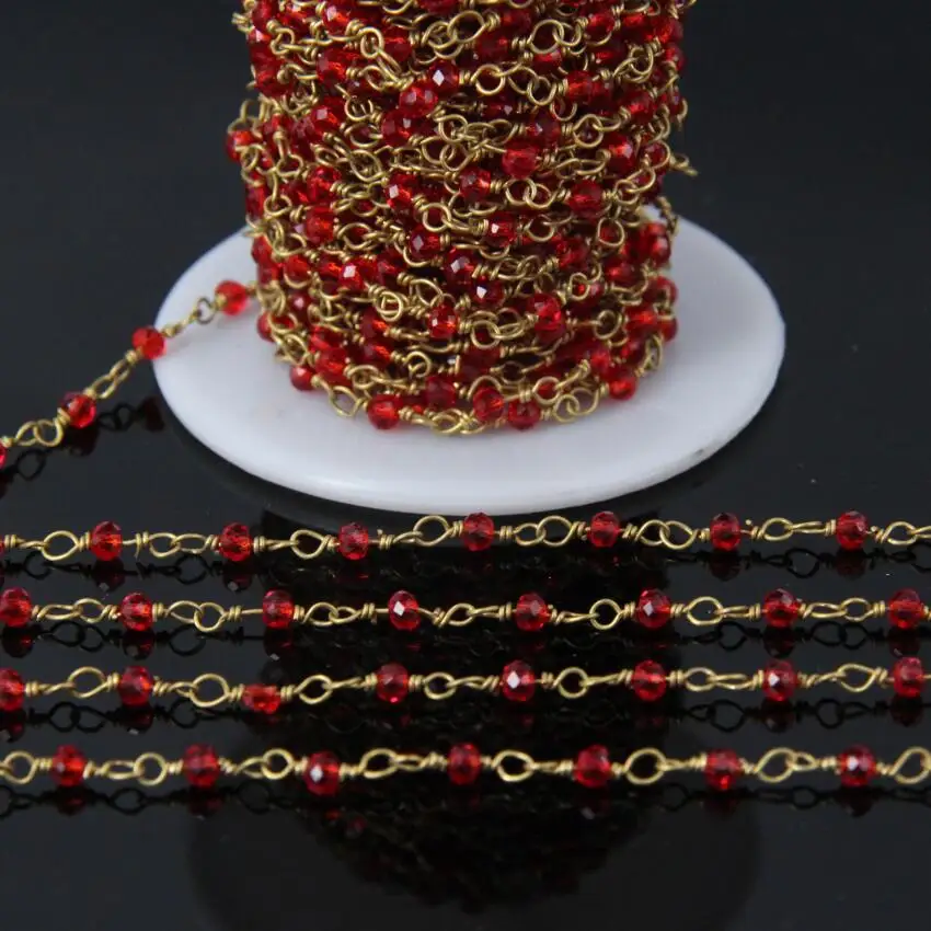 5Meter,Red Glass Rosary Chain,Faceted Glass Crystal Rondelle Beads Brass Wire Wrapped Chain,Fashion Women Necklace 2x3mm
5Meter,Red Glass Rosary Chain,Faceted Glass Crystal Rondelle Beads Brass Wire Wrapped Chain,Fashion Women Necklace 2x3mm