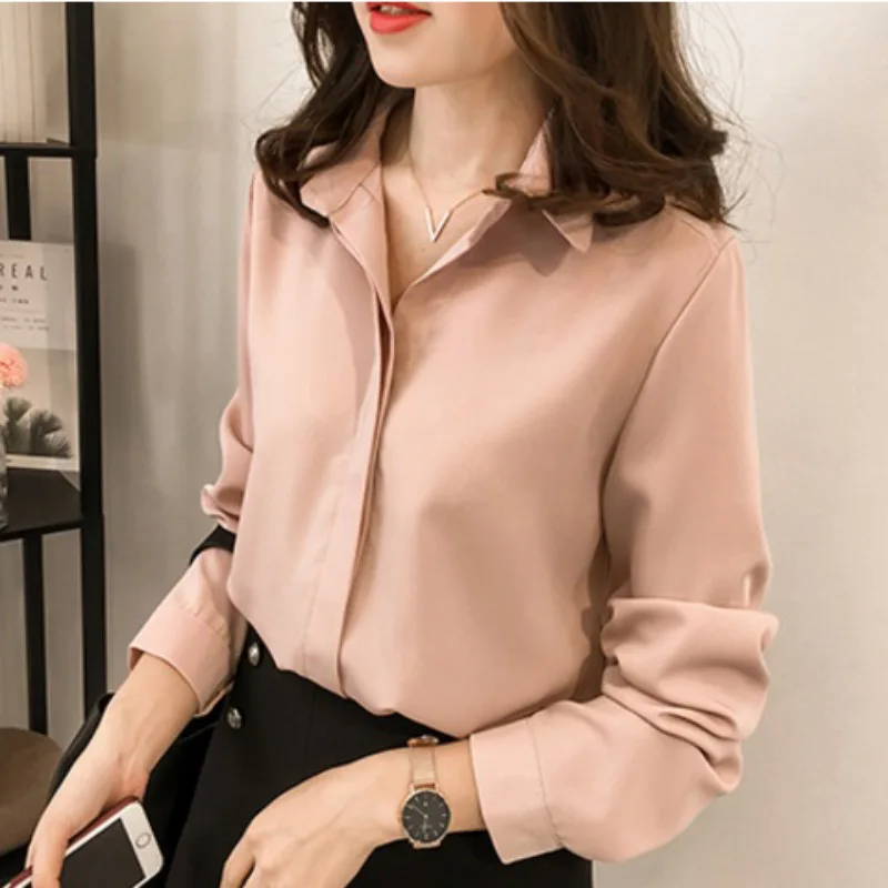 Women Shirts Summer lady Elegant Shirt Chiffon Blouse Solid Long sleeve office Ladies Fashion Shirts Tops Femme
Women Shirts Summer lady Elegant Shirt Chiffon Blouse Solid Long sleeve office Ladies Fashion Shirts Tops Femme