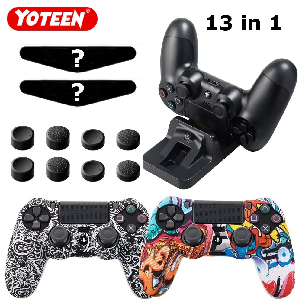 Чехол Yoteen 13 в 1 для контроллера PS4, силиконовый нескользящий чехол в горошек для джойстика светильник вая панель, наклейка и зарядная док-ста...
Чехол Yoteen 13 в 1 для контроллера PS4, силиконовый нескользящий чехол в горошек для джойстика светильник вая панель, наклейка и зарядная док-ста...