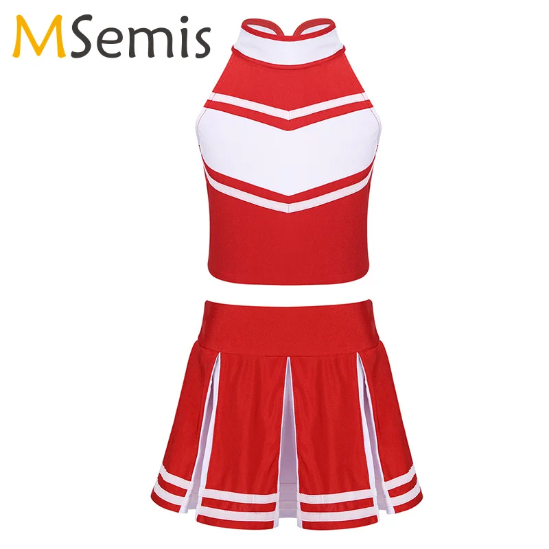Girls Jazz Dance Dress Cheerleader Costume Outfit Sleeveless Zippered Tops with Pleated Skirt Set for School Stage Performance
Girls Jazz Dance Dress Cheerleader Costume Outfit Sleeveless Zippered Tops with Pleated Skirt Set for School Stage Performance