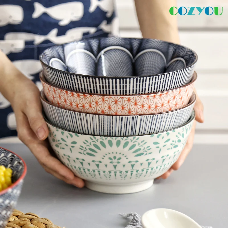 8 дюймов керамика салат рамен чаша DeeCoo 58 OZ супер большой составной круглый из