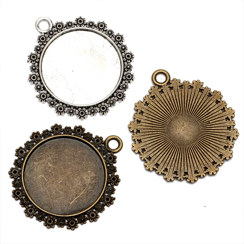 10pcs/lot Flower Antique Bronze/Antique Silver Round pendant setting 30mm for Glass Cabochon Beads Base Bezel
10pcs/lot Flower Antique Bronze/Antique Silver Round pendant setting 30mm for Glass Cabochon Beads Base Bezel