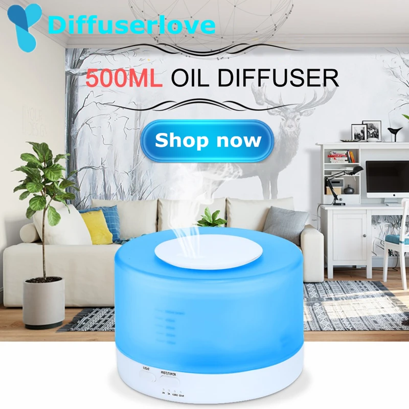 Diffuserlove 500 мл ультразвуковой увлажнитель воздуха пульт дистанционного управления