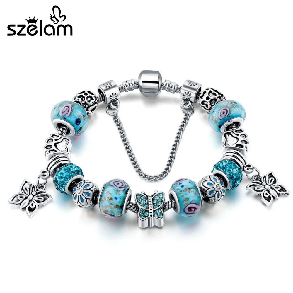 Szelam Silver Butterfly Charm Bracelet Women With Blue Charms Crystal Bracelets & Bangles For Woman Pulseira Bijoux Sbr160129
Szelam Silver Butterfly Charm Bracelet Women With Blue Charms Crystal Bracelets & Bangles For Woman Pulseira Bijoux Sbr160129