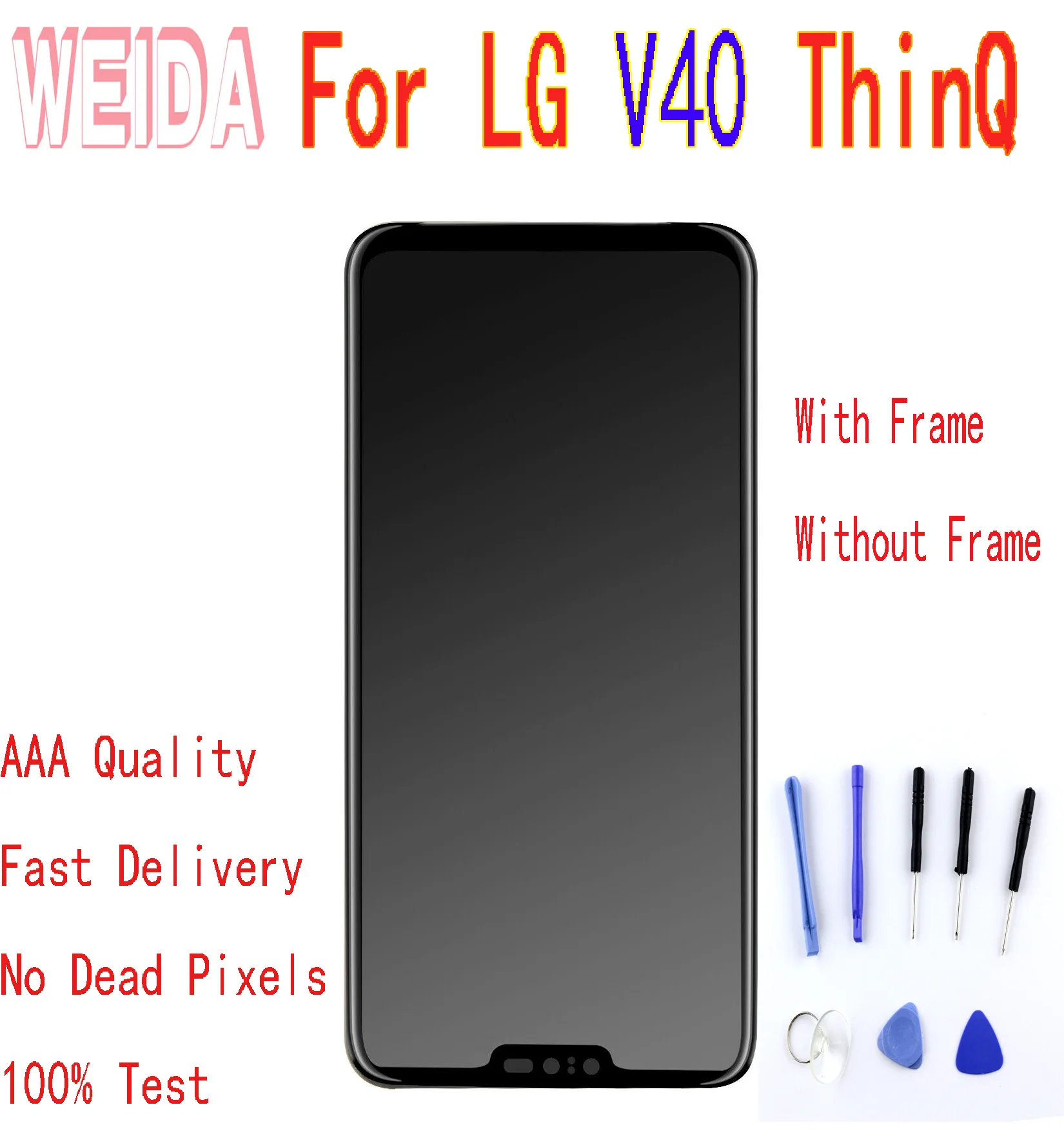 For LG V40 ThinQ V400N V405UA LCD Display Touch Screen Digitizer Assembly Frame with free tool
For LG V40 ThinQ V400N V405UA LCD Display Touch Screen Digitizer Assembly Frame with free tool